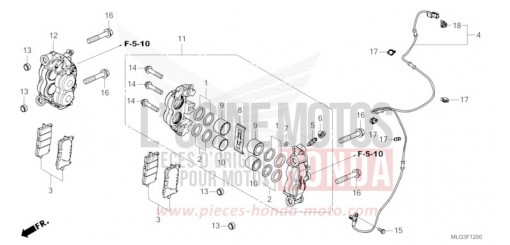 ETRIER DE FREIN AVANT CRF1100D4N de 2022